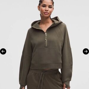 NWT LULULEMON Scuba Oversized Half-Zip Hoodie Olive Brown/Gold